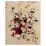 LL - Abstract Painting by Fred Blumenthal in White Frame