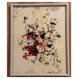 LL - Abstract Painting by Fred Blumenthal in White Frame