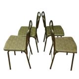 LL-FR - Vintage Cosco Green Folding Card Table Set with 4 Chairs