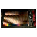 LL-FR - Art101 Wooden Art Set in Case with Acrylic Paints, Pastels, Colored Pencils, and Accessories