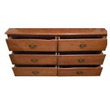 LL-S - Vintage Wooden Dresser with Hutch and 6 Drawers
