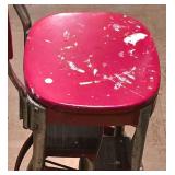 LL-S - Vintage Cosco Red Step Stool Chair