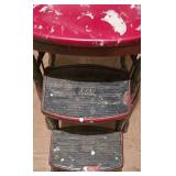 LL-S - Vintage Cosco Red Step Stool Chair