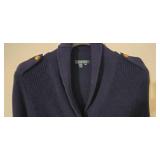 LL-FR - Lauren Ralph Lauren Navy Cotton Cardigan with Gold Buttons Size XL