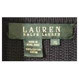 LL-FR - Lauren Ralph Lauren Navy Cotton Cardigan with Gold Buttons Size XL