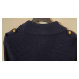 LL-FR - Lauren Ralph Lauren Navy Cotton Cardigan with Gold Buttons Size XL