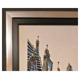 LL-FR - Framed Mid Century Parisian Street Scene Painting