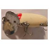 LL-FR - Lot of 3 Vintage Fishing Lures - Lunkerhunt 2.25in, Jitterbug, Hula Popper 4in