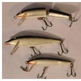 LL-FR - Set of 3 Rapala Minnow Fishing Lures Assorted Sizes