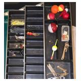 LL-FR - UMCO 1000UPB Large Green Tackle Box with Assorted Fishing Tackle