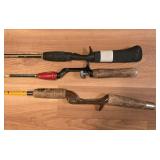 LL-FR - Set of 3 Vintage Fishing Rods Eagle Claw Pflueger Gatorback