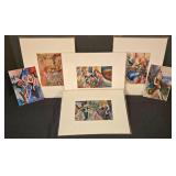LL-FR - Set of 4 David PH Wong Matted Art Prints and 2 Art Photos