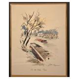 LL-FR - John Haymson "On the Seine, Paris" Unframed Print