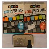 LL-FR - 8mm Film Splicer Lot with Expo 67 Movie, Reels, Splice Tapes, and Accessories