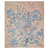 LL-FR - Pair of 1985 Fred Blumenthal Abstract Mixed Media Paintings