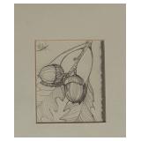 LL - Framed Chipmunk and Acorn Pencil Drawings