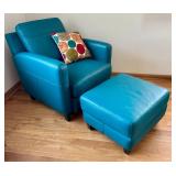 LR - Delmonico Livorno Turquoise Chair with Ottoman