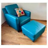 LR - Delmonico Livorno Turquoise Chair with Ottoman