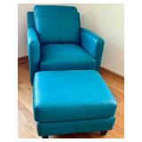 LR - Delmonico Livorno Turquoise Chair with Ottoman