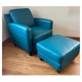 LR - Delmonico Livorno Turquoise Chair with Ottoman