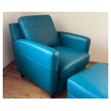 LR - Delmonico Livorno Turquoise Chair with Ottoman