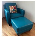 LR - Delmonico Livorno Turquoise Chair with Ottoman