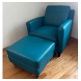 LR - Delmonico Livorno Turquoise Chair with Ottoman