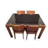 DR - Gorgeous Vintage Glass Top Dining Table Set