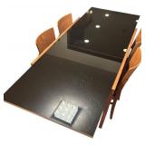 DR - Gorgeous Vintage Glass Top Dining Table Set