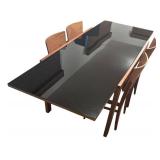 DR - Gorgeous Vintage Glass Top Dining Table Set