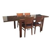 DR - Gorgeous Vintage Glass Top Dining Table Set