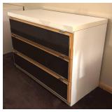 MB - Vintage Three Drawer Dresser with Black and Wood Accents