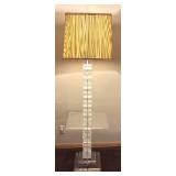 MB - Vintage Lucite Floor Lamp Table with Cubist Base