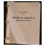 O - Steve Frank Musical Legacy Collection of Cassette Tapes with Song Directory Binder