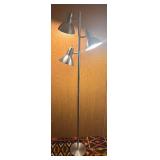 BR2 - Adjustable Three Head Floor Lamp with Brushed Metal Finish