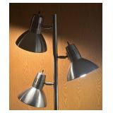BR2 - Adjustable Three Head Floor Lamp with Brushed Metal Finish