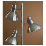 BR2 - Adjustable Three Head Floor Lamp with Brushed Metal Finish