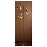 BR2 - Adjustable Three Head Floor Lamp with Brushed Metal Finish
