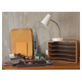 BR2 - Office Supplies Lot with Desk Lamp, Organizer, Calculator and More