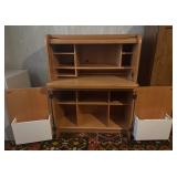 BR2 - Vintage Teak  Danish Compact Roll Top Desk