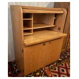 BR2 - Vintage Teak  Danish Compact Roll Top Desk