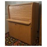 BR2 - Vintage Teak  Danish Compact Roll Top Desk