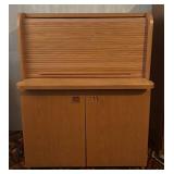 BR2 - Vintage Teak  Danish Compact Roll Top Desk