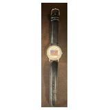 O - Marcel American Flag Watch with Black Leather Band