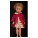 O - Vintage Doll with Red Polka Dot Dress and Nightgown
