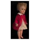 O - Vintage Doll with Red Polka Dot Dress and Nightgown