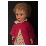 O - Vintage Doll with Red Polka Dot Dress and Nightgown
