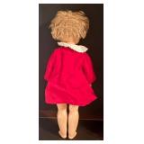 O - Vintage Doll with Red Polka Dot Dress and Nightgown