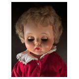 O - Vintage Doll with Red Polka Dot Dress and Nightgown
