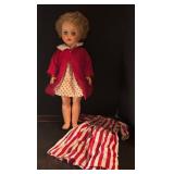 O - Vintage Doll with Red Polka Dot Dress and Nightgown